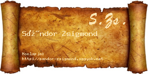 Sándor Zsigmond névjegykártya