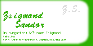 zsigmond sandor business card